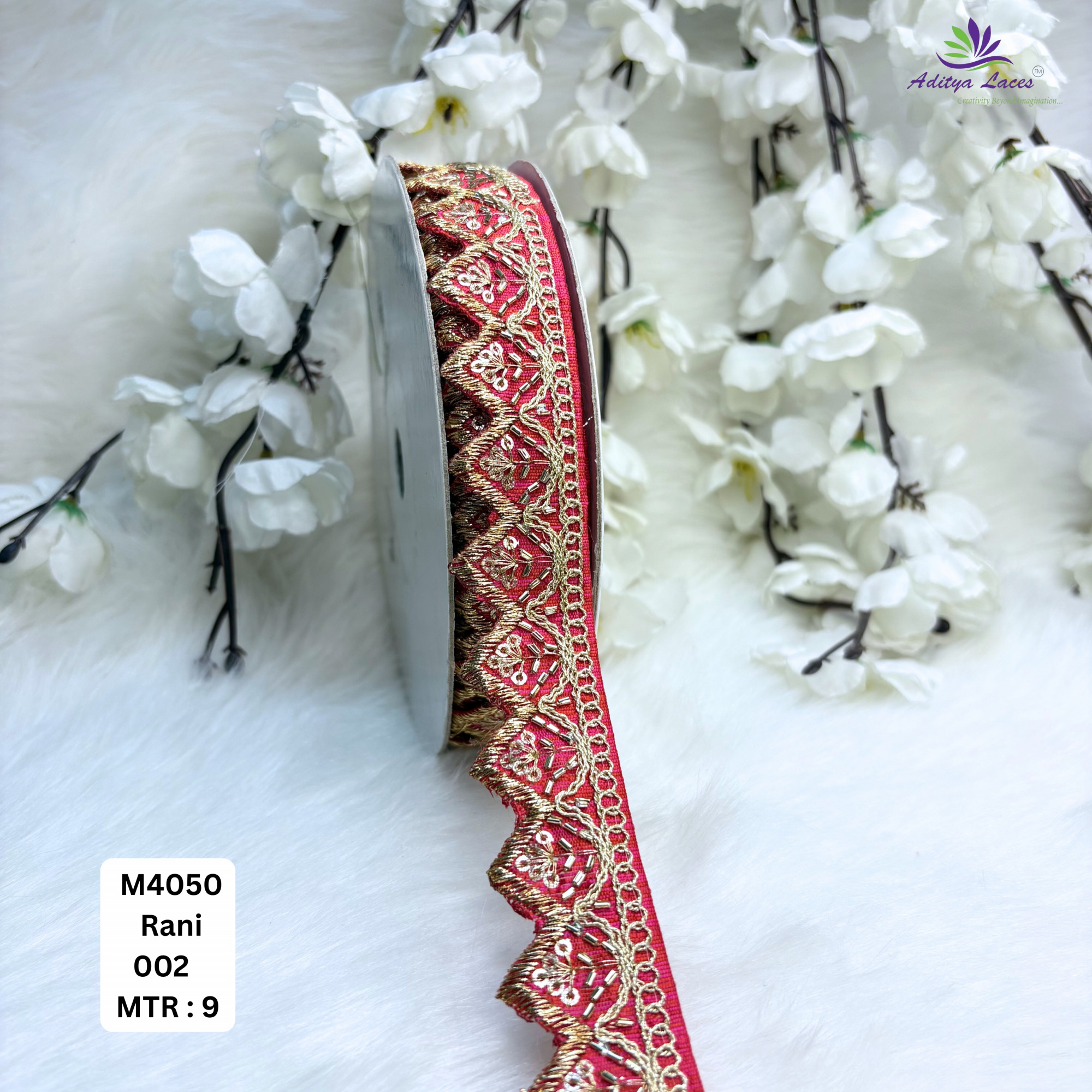 Malbari Multicolor Embroidery Lace Trim Designer Saree Border Bridal Beads Lace Wholesale Supplier