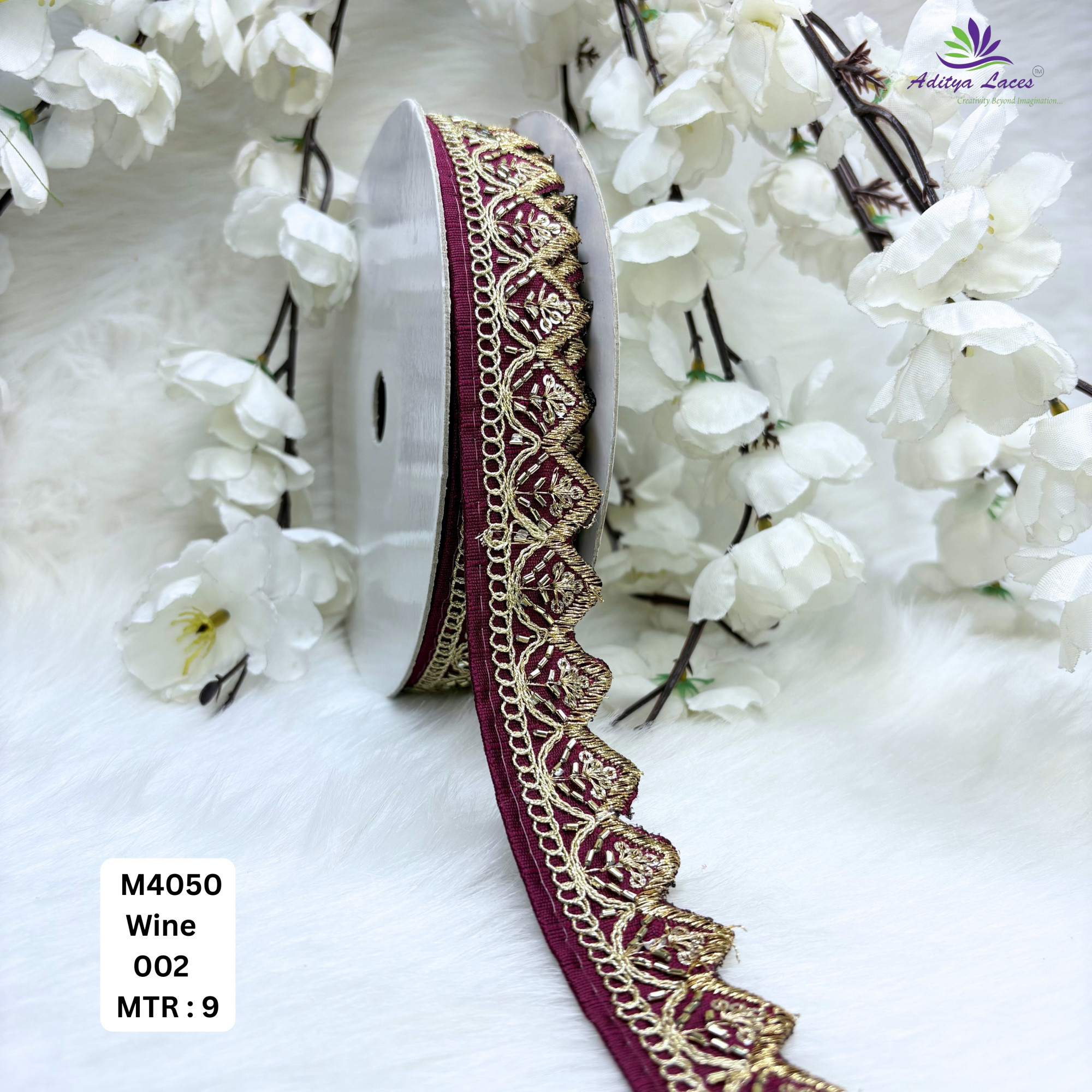 Malbari Multicolor Embroidery Lace Trim Designer Saree Border Bridal Beads Lace Wholesale Supplier