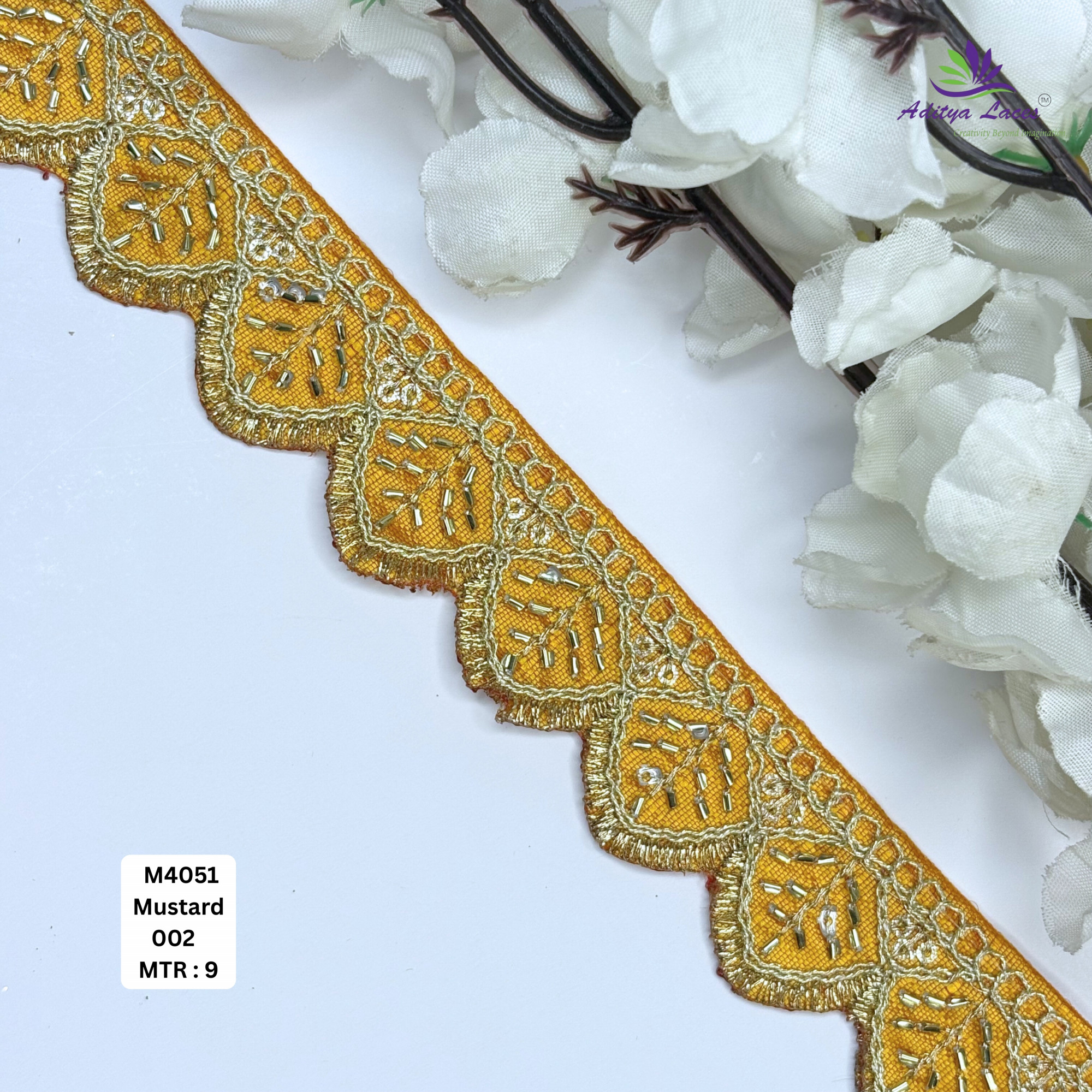 Malbari Multicolor Embroidery Beads Lace Trim Designer Saree Border Bridal Decorative Lace