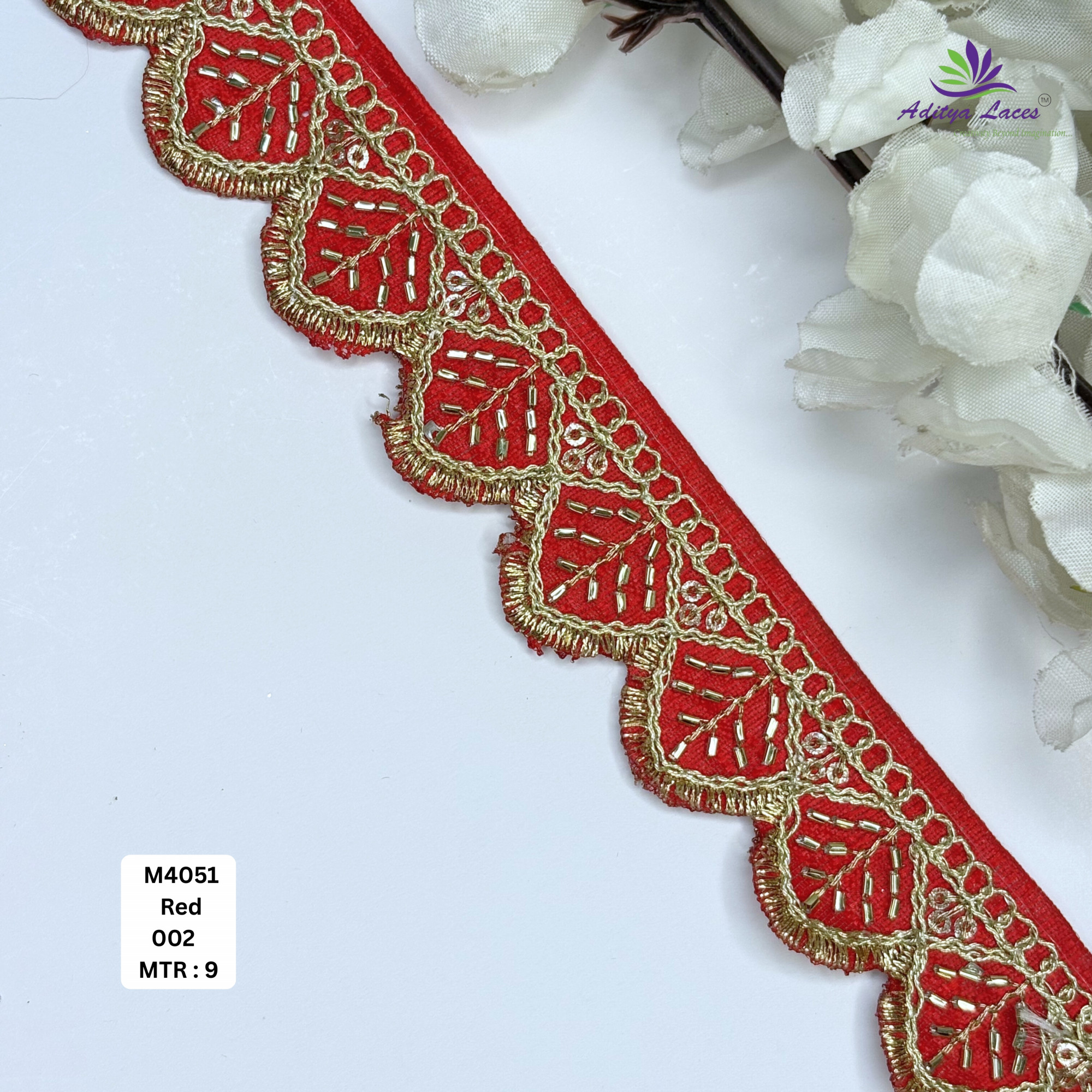 Malbari Multicolor Embroidery Beads Lace Trim Designer Saree Border Bridal Decorative Lace