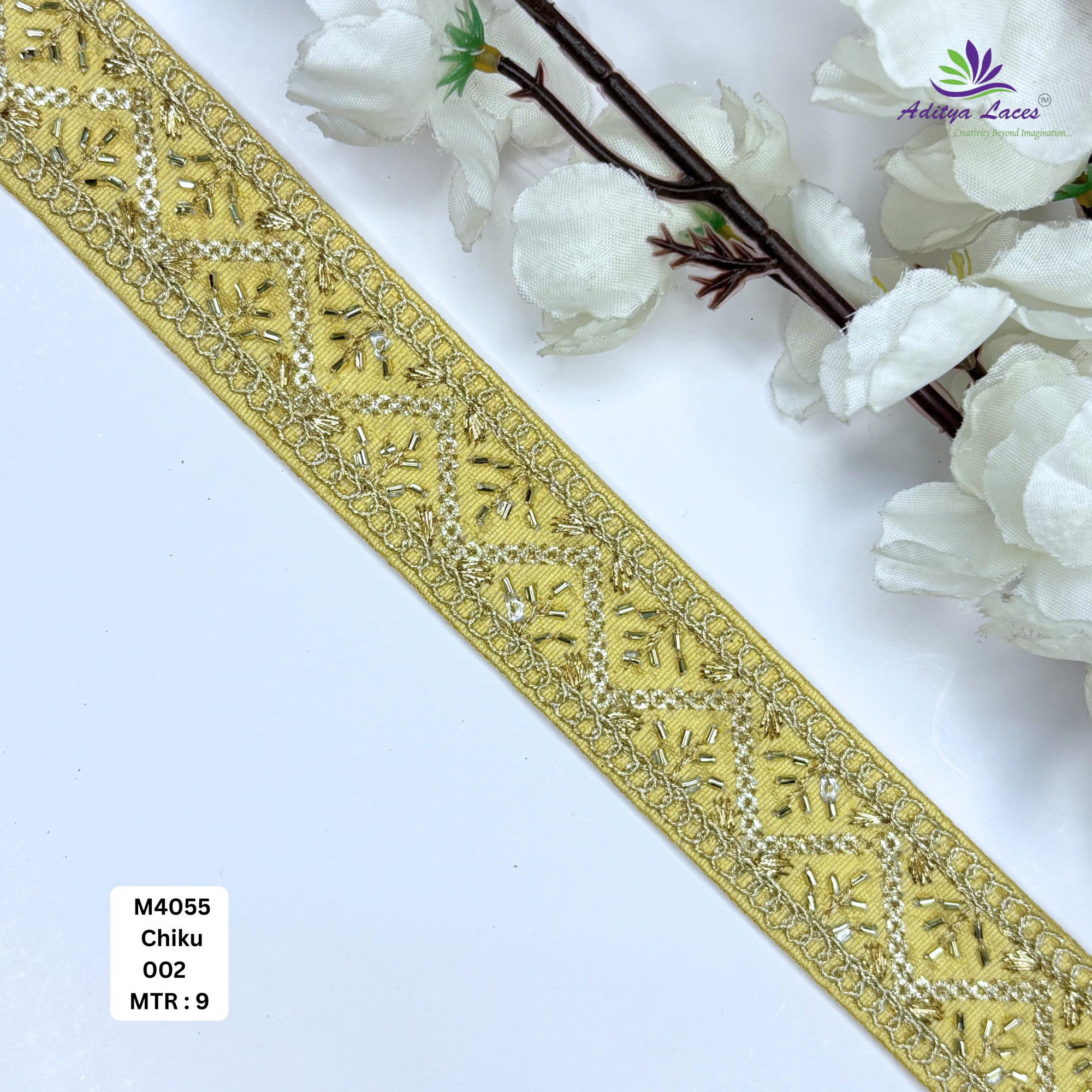 Premium Multicolor Malbari Lace Trim Rolls Designer Saree Border Bridal Beads Lace for Ethnic Fashion
