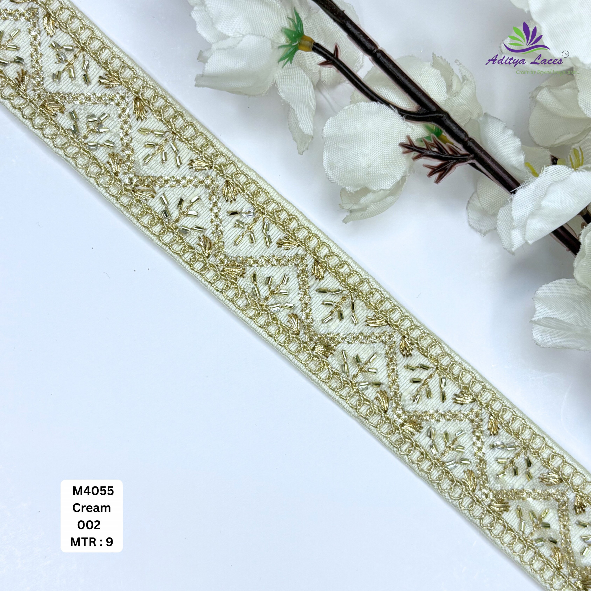 Premium Multicolor Malbari Lace Trim Rolls Designer Saree Border Bridal Beads Lace for Ethnic Fashion