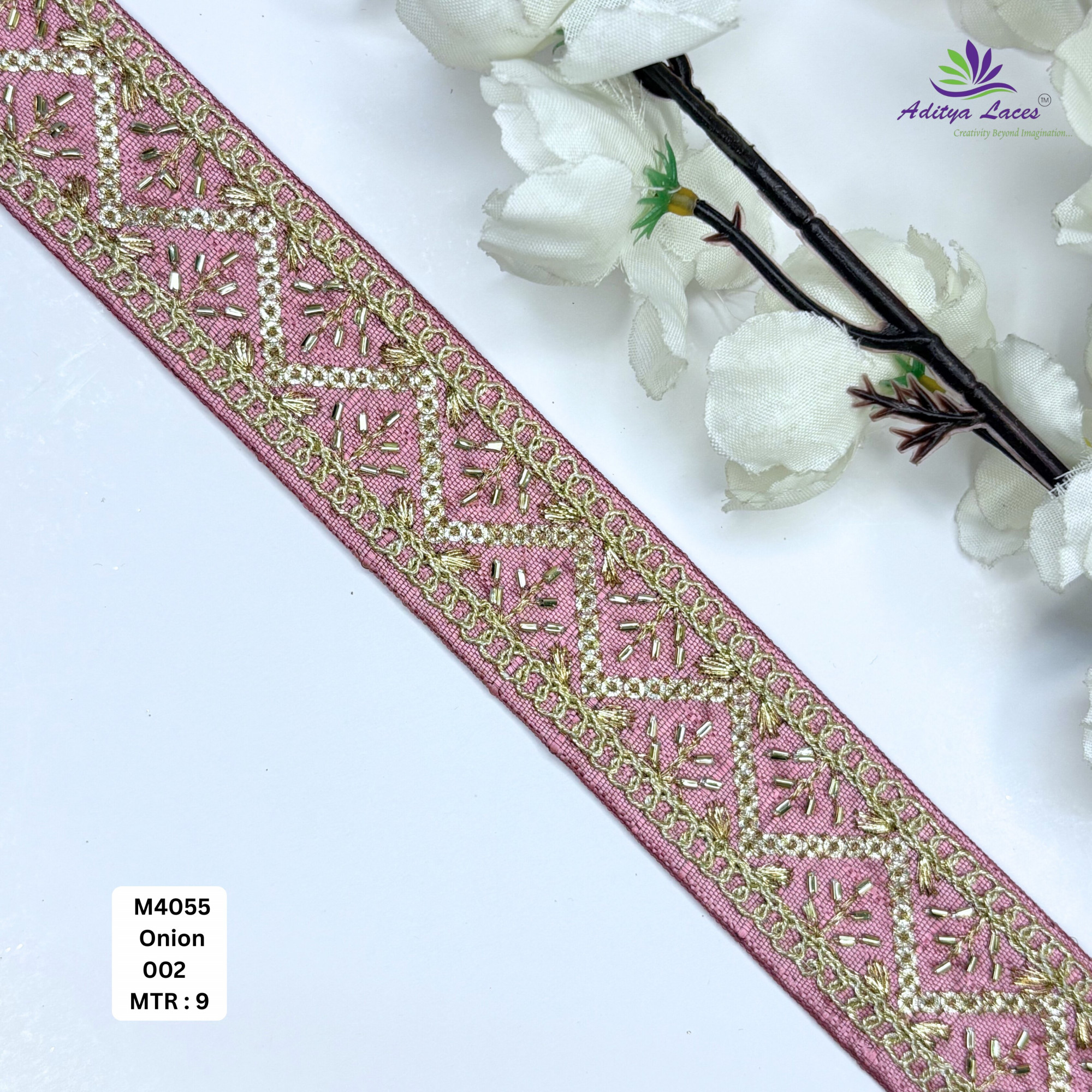 Premium Multicolor Malbari Lace Trim Rolls Designer Saree Border Bridal Beads Lace for Ethnic Fashion
