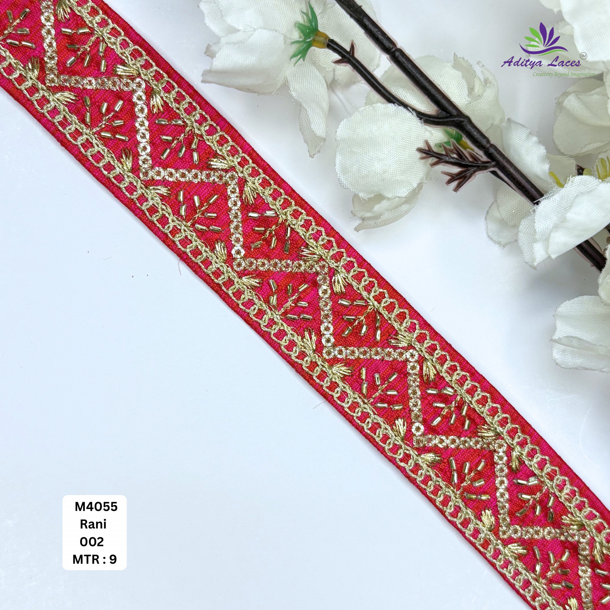 Premium Multicolor Malbari Lace Trim Rolls Designer Saree Border Bridal Beads Lace for Ethnic Fashion