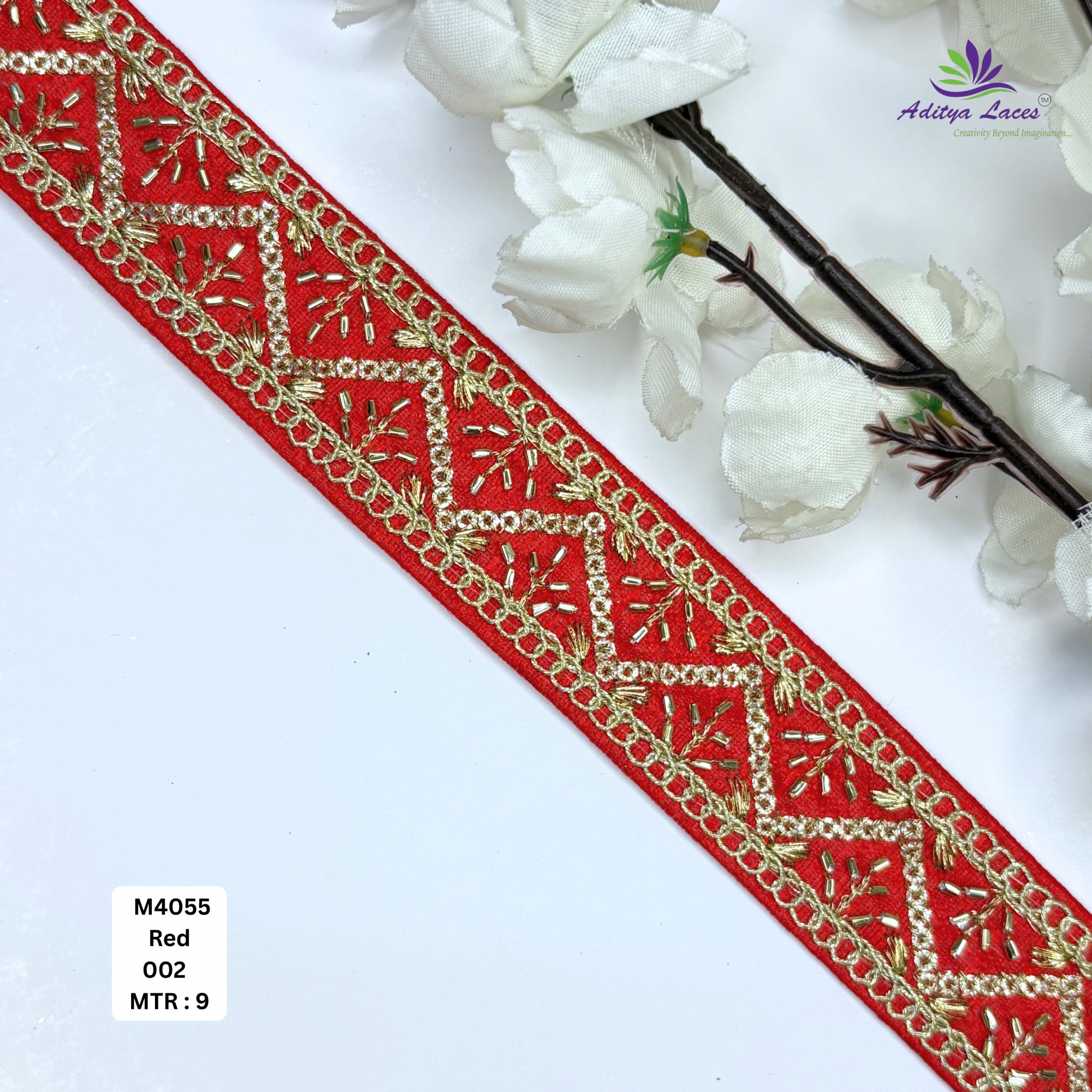 Premium Multicolor Malbari Lace Trim Rolls Designer Saree Border Bridal Beads Lace for Ethnic Fashion