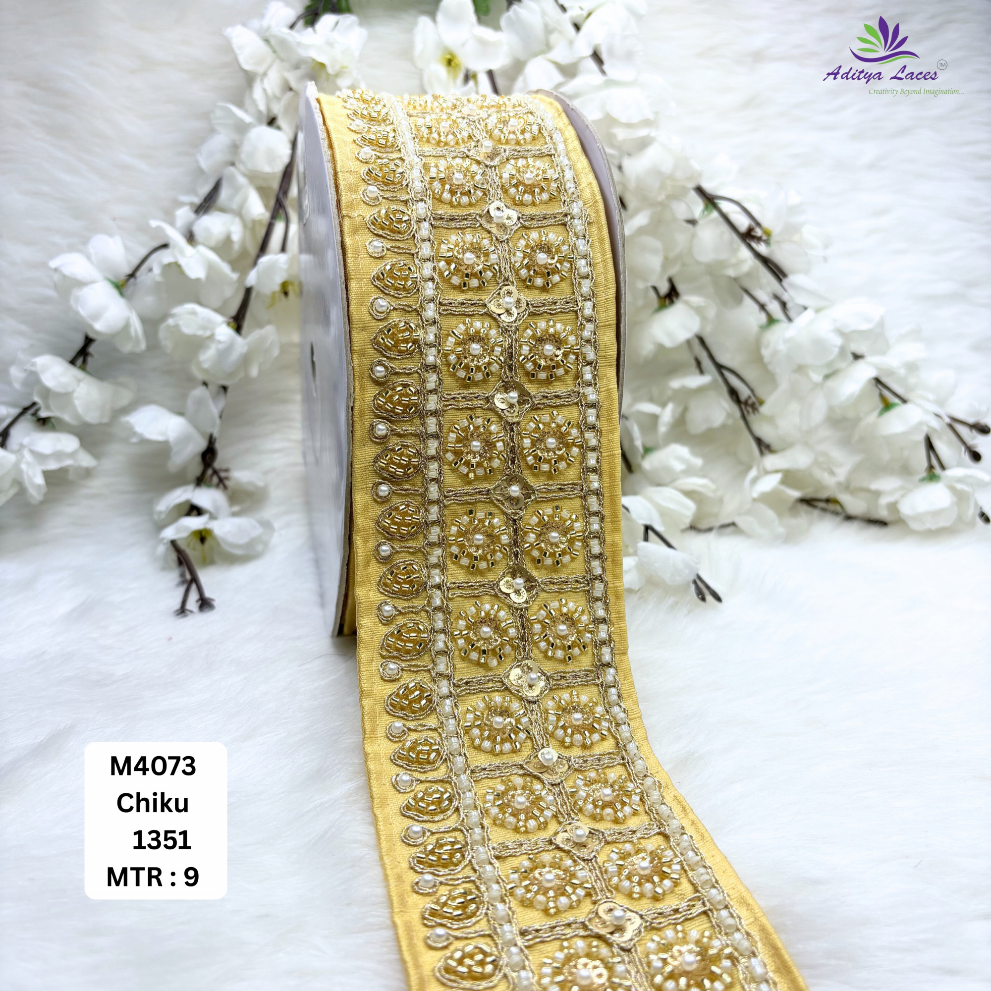 Premium Multicolor Malbari Embroidery Lace Trim Designer Saree Border Bridal Beads Lace for Ethnic Fashion