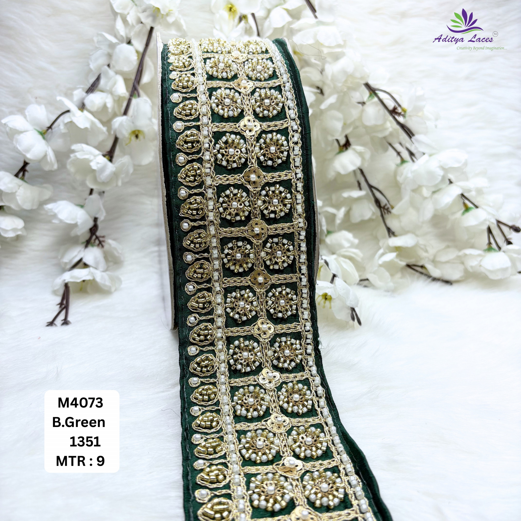 Premium Multicolor Malbari Embroidery Lace Trim Designer Saree Border Bridal Beads Lace for Ethnic Fashion