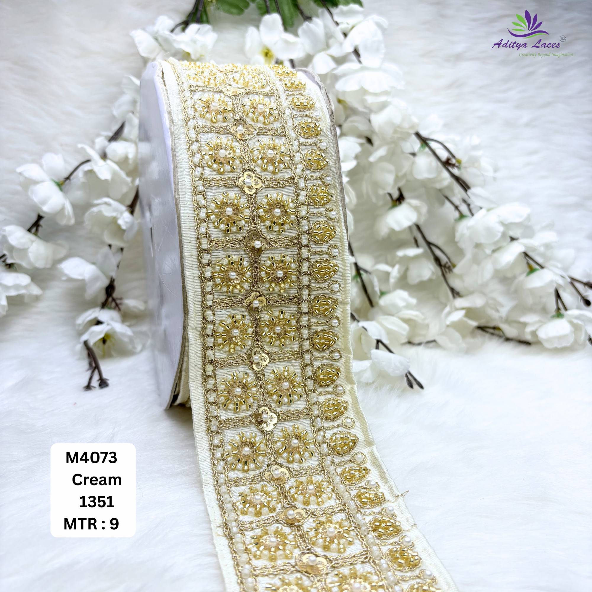 Premium Multicolor Malbari Embroidery Lace Trim Designer Saree Border Bridal Beads Lace for Ethnic Fashion
