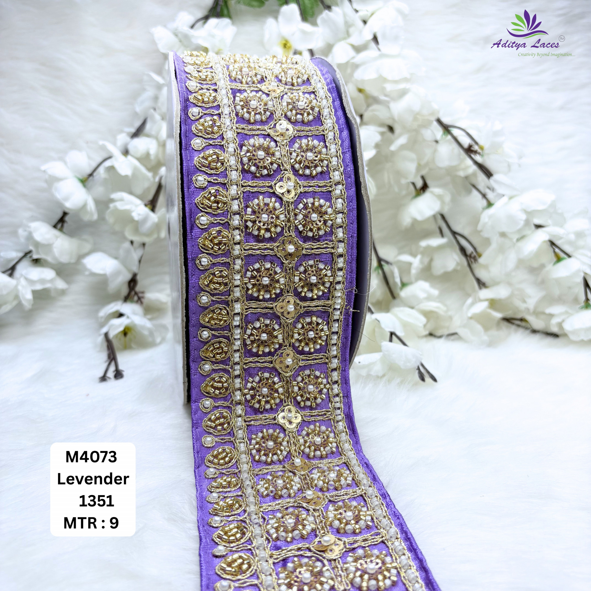 Premium Multicolor Malbari Embroidery Lace Trim Designer Saree Border Bridal Beads Lace for Ethnic Fashion