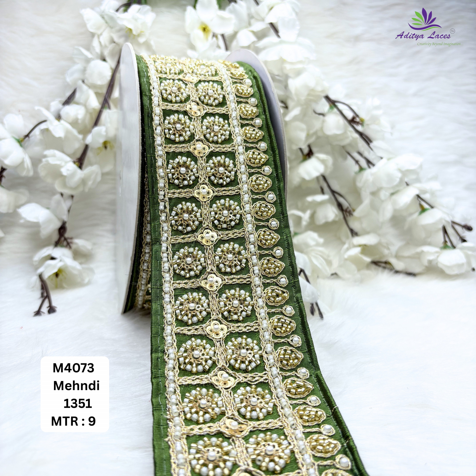 Premium Multicolor Malbari Embroidery Lace Trim Designer Saree Border Bridal Beads Lace for Ethnic Fashion
