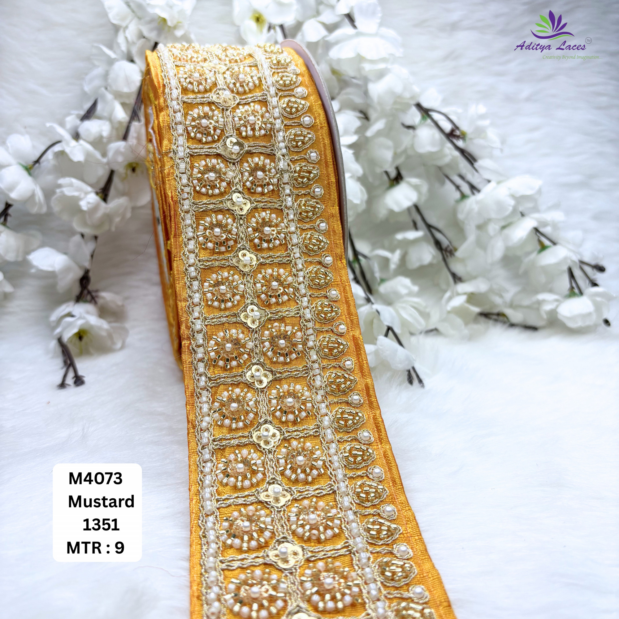 Premium Multicolor Malbari Embroidery Lace Trim Designer Saree Border Bridal Beads Lace for Ethnic Fashion