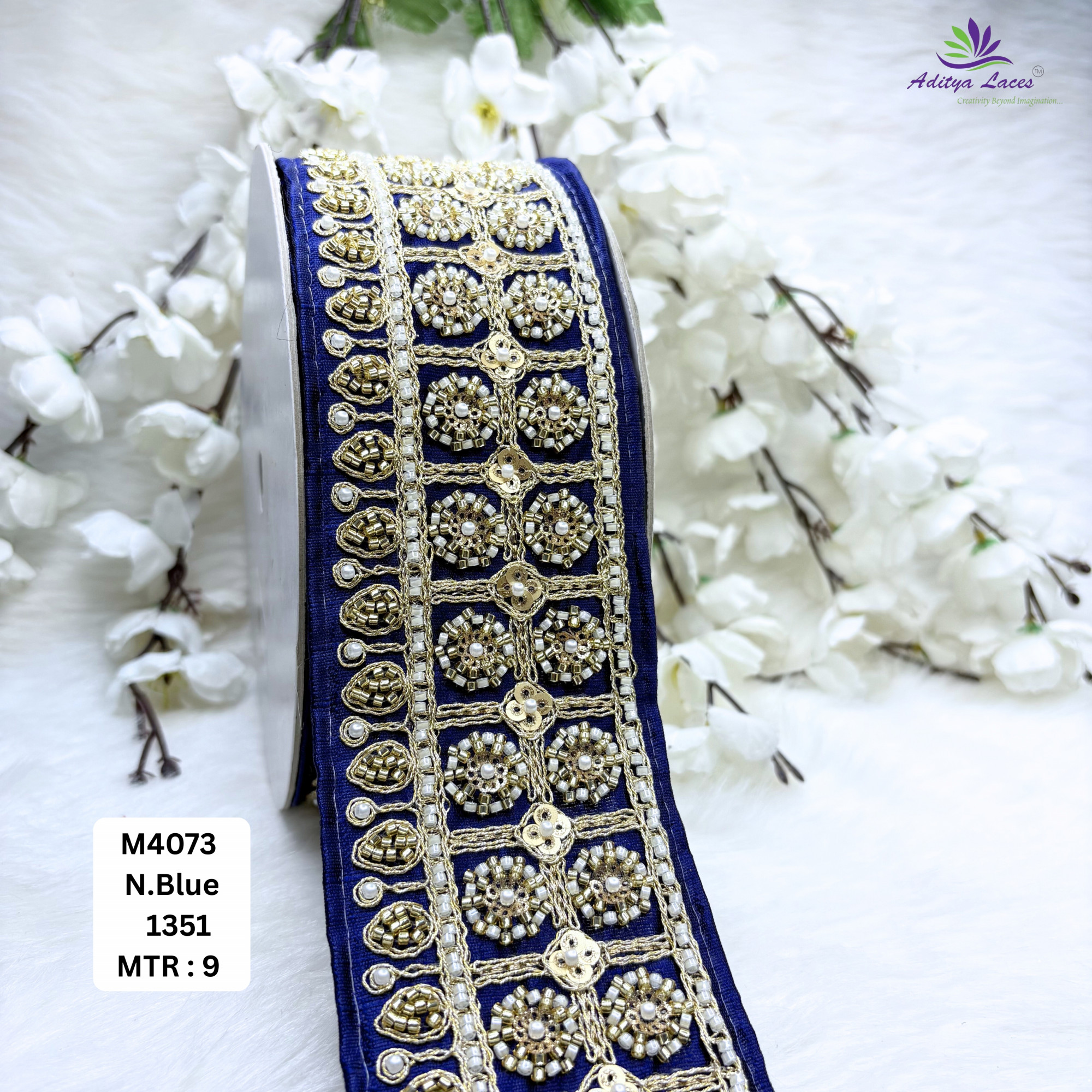 Premium Multicolor Malbari Embroidery Lace Trim Designer Saree Border Bridal Beads Lace for Ethnic Fashion