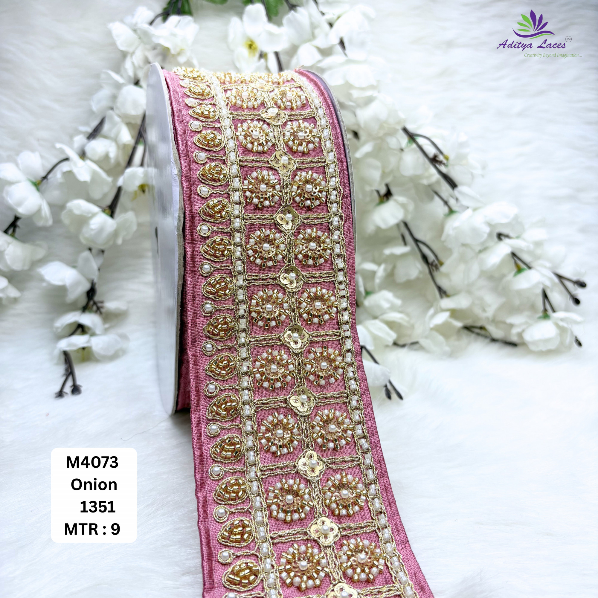 Premium Multicolor Malbari Embroidery Lace Trim Designer Saree Border Bridal Beads Lace for Ethnic Fashion