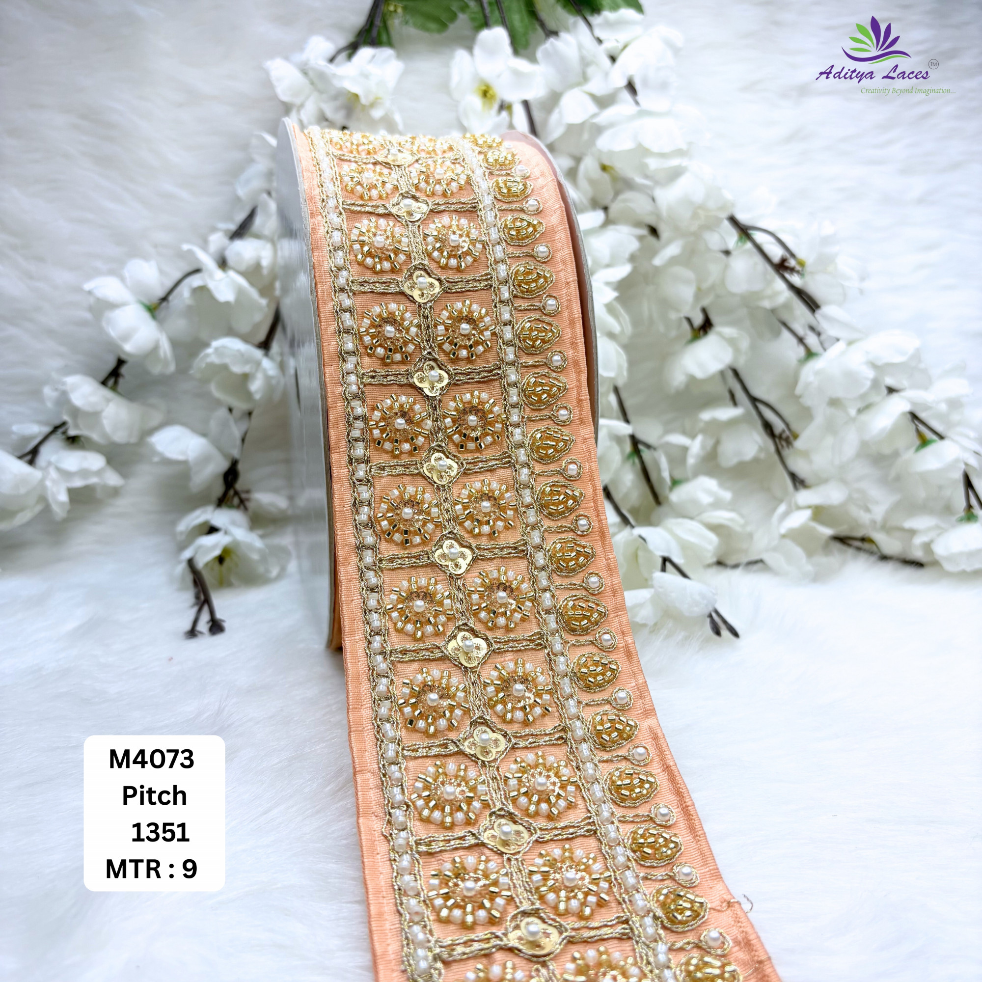 Premium Multicolor Malbari Embroidery Lace Trim Designer Saree Border Bridal Beads Lace for Ethnic Fashion