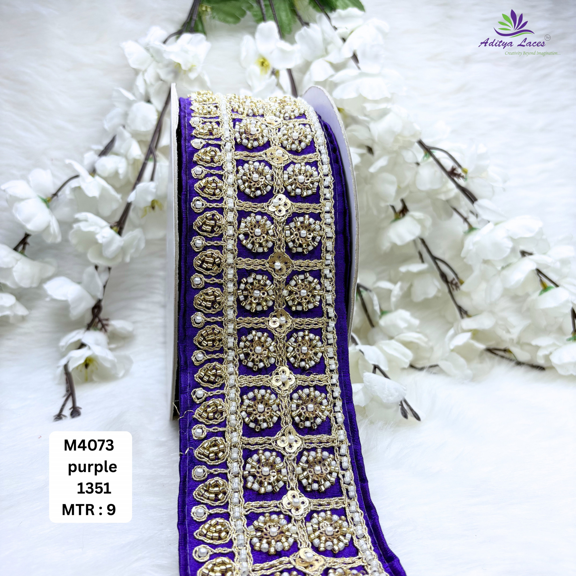 Premium Multicolor Malbari Embroidery Lace Trim Designer Saree Border Bridal Beads Lace for Ethnic Fashion