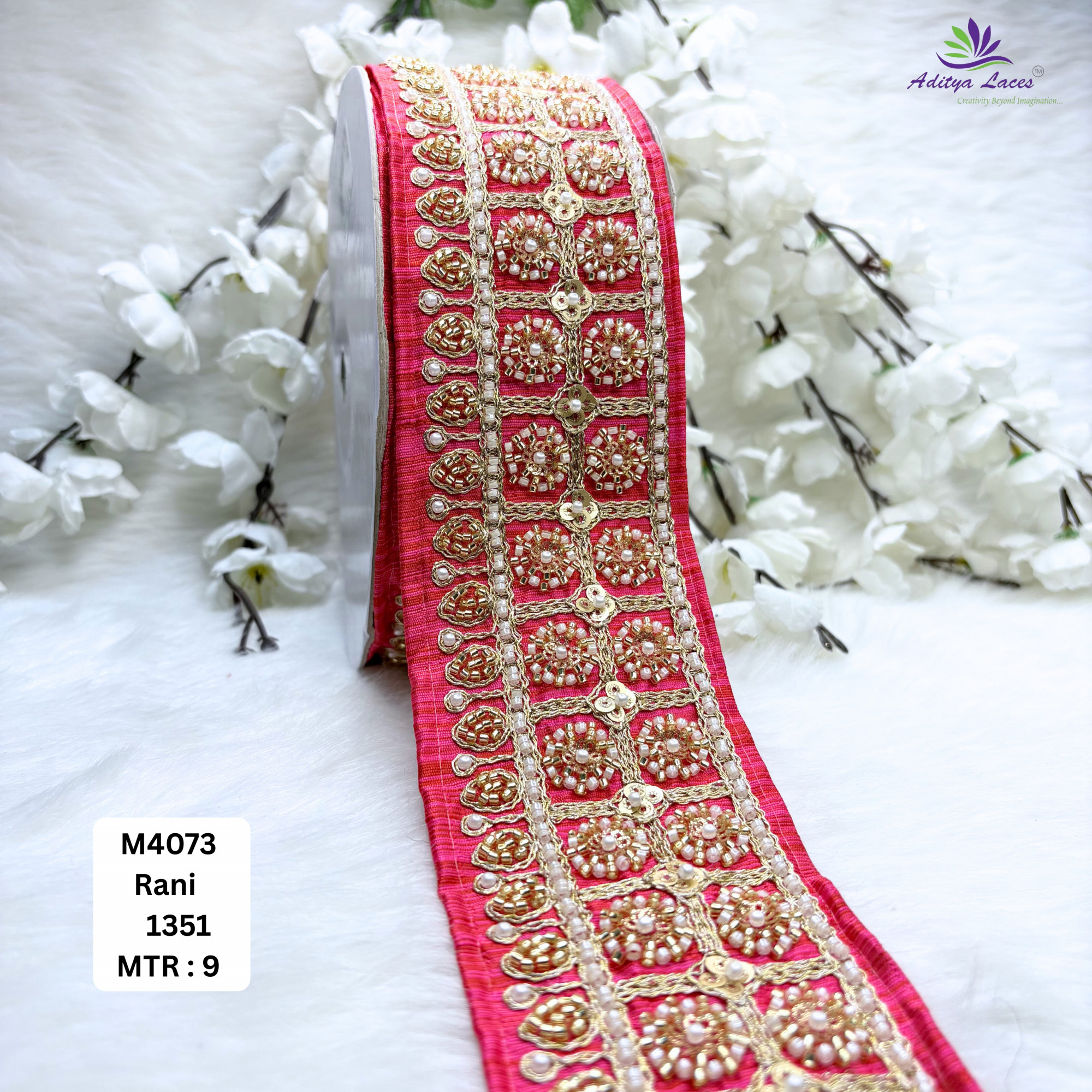 Premium Multicolor Malbari Embroidery Lace Trim Designer Saree Border Bridal Beads Lace for Ethnic Fashion