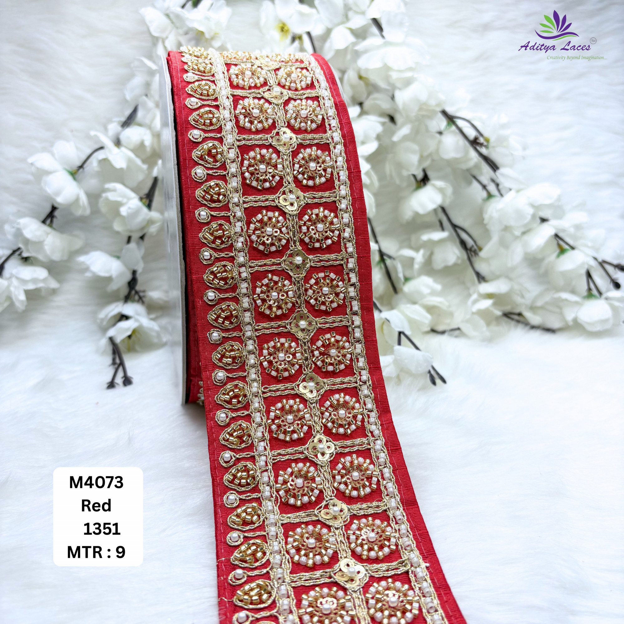 Premium Multicolor Malbari Embroidery Lace Trim Designer Saree Border Bridal Beads Lace for Ethnic Fashion