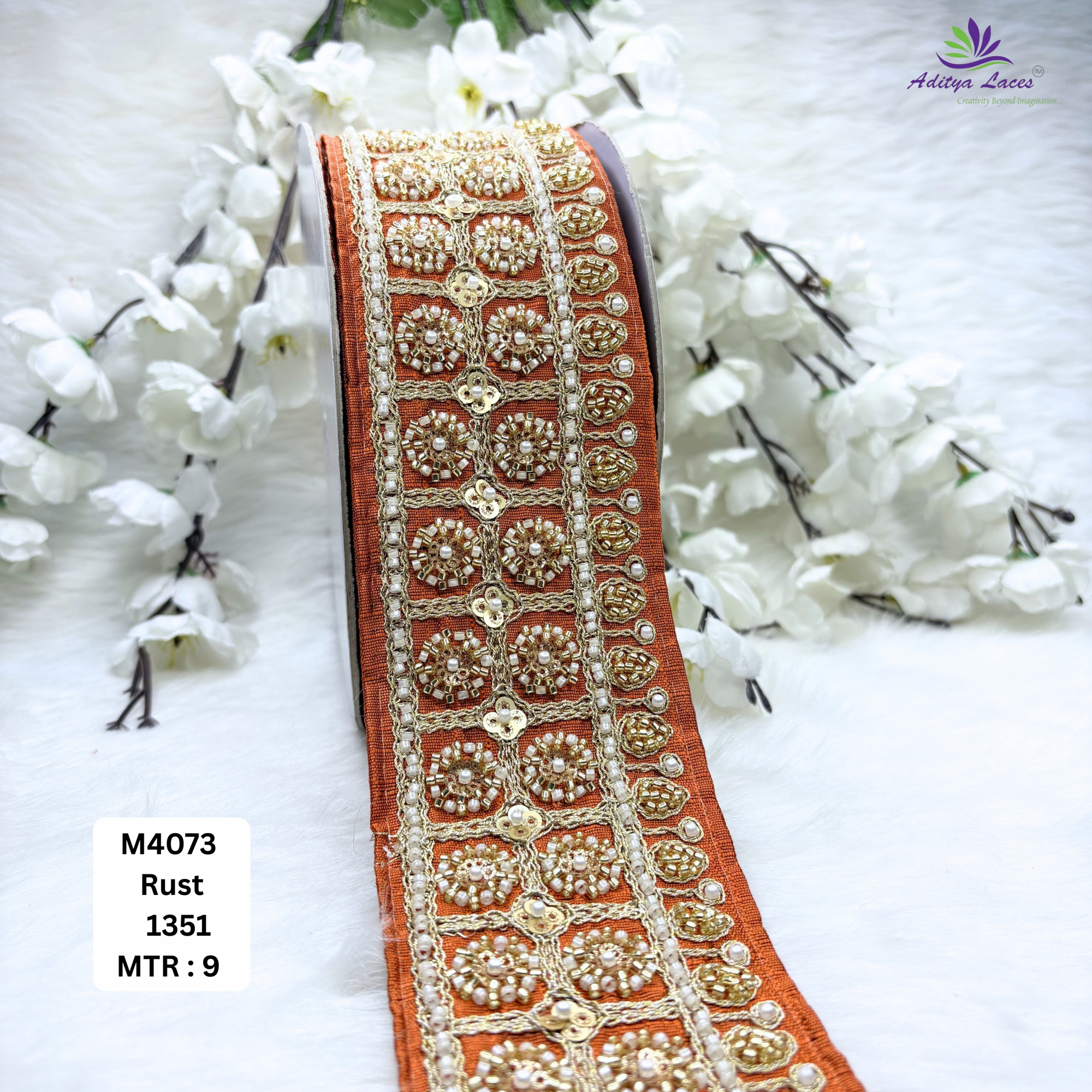 Premium Multicolor Malbari Embroidery Lace Trim Designer Saree Border Bridal Beads Lace for Ethnic Fashion