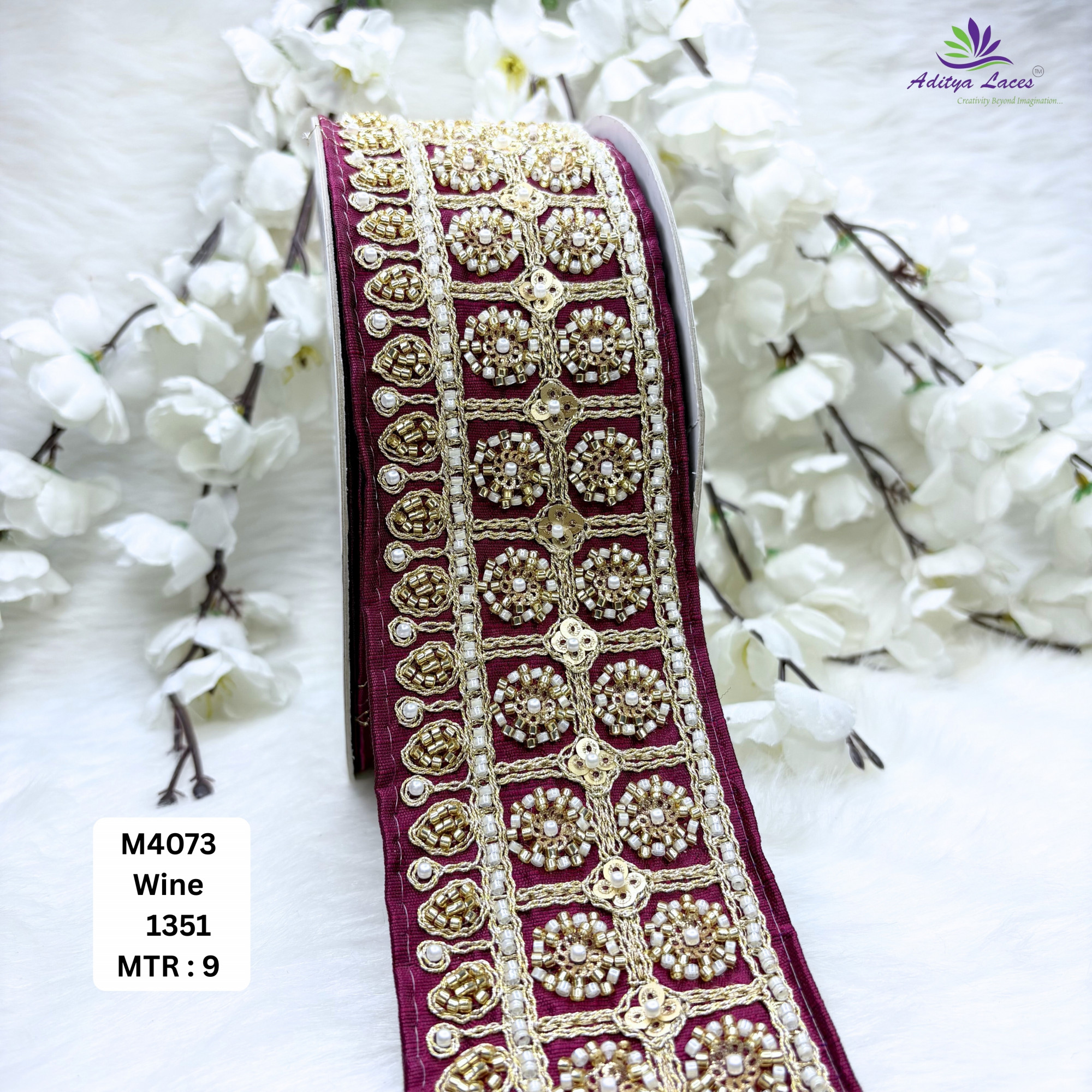 Premium Multicolor Malbari Embroidery Lace Trim Designer Saree Border Bridal Beads Lace for Ethnic Fashion