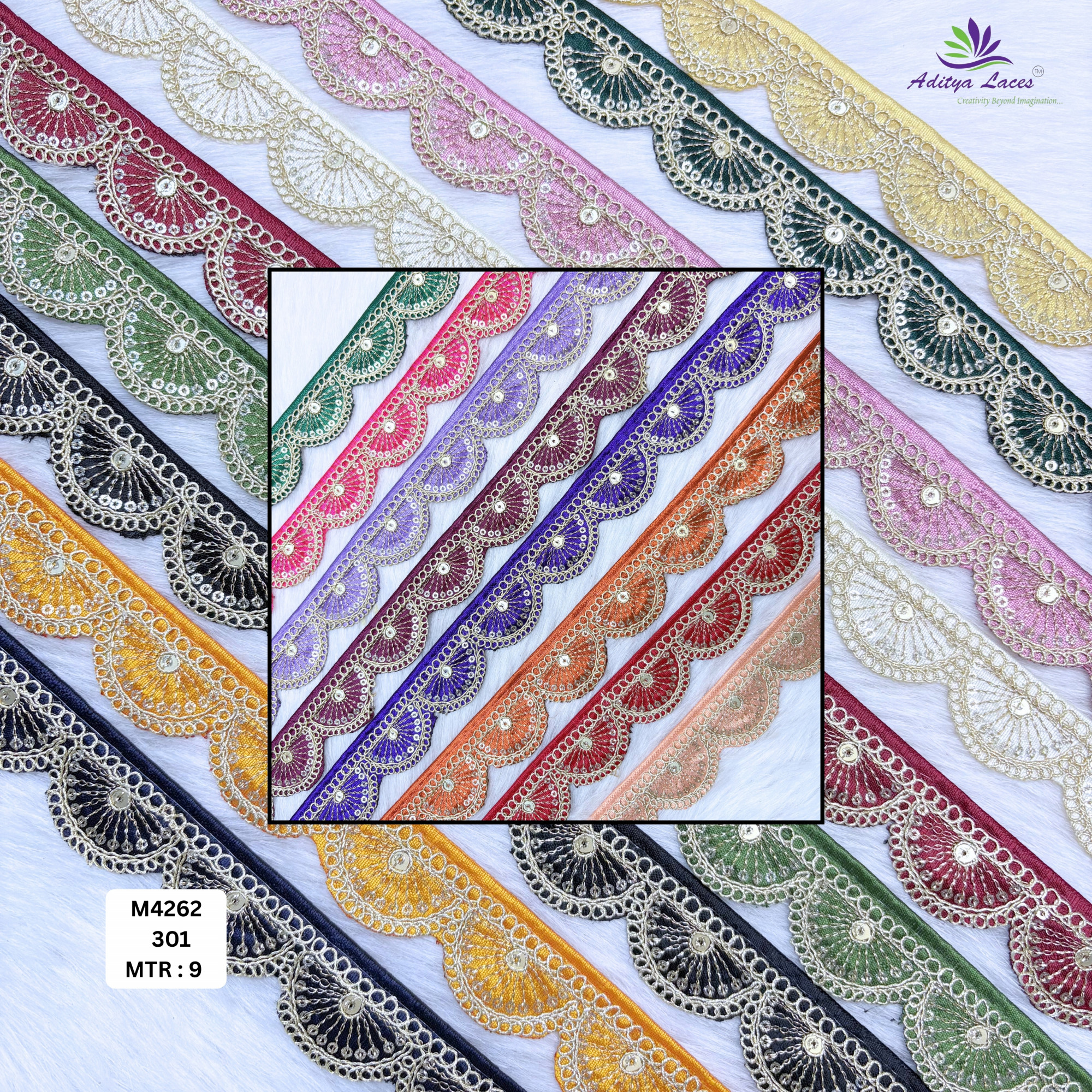 Malbari Multicolor Beads Lace Trim Designer Saree Border Bridal Decorative Lace Wholesale Lace Supplier
