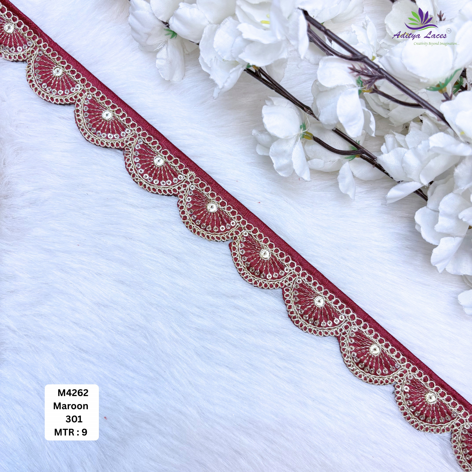 Malbari Multicolor Beads Lace Trim Designer Saree Border Bridal Decorative Lace Wholesale Lace Supplier