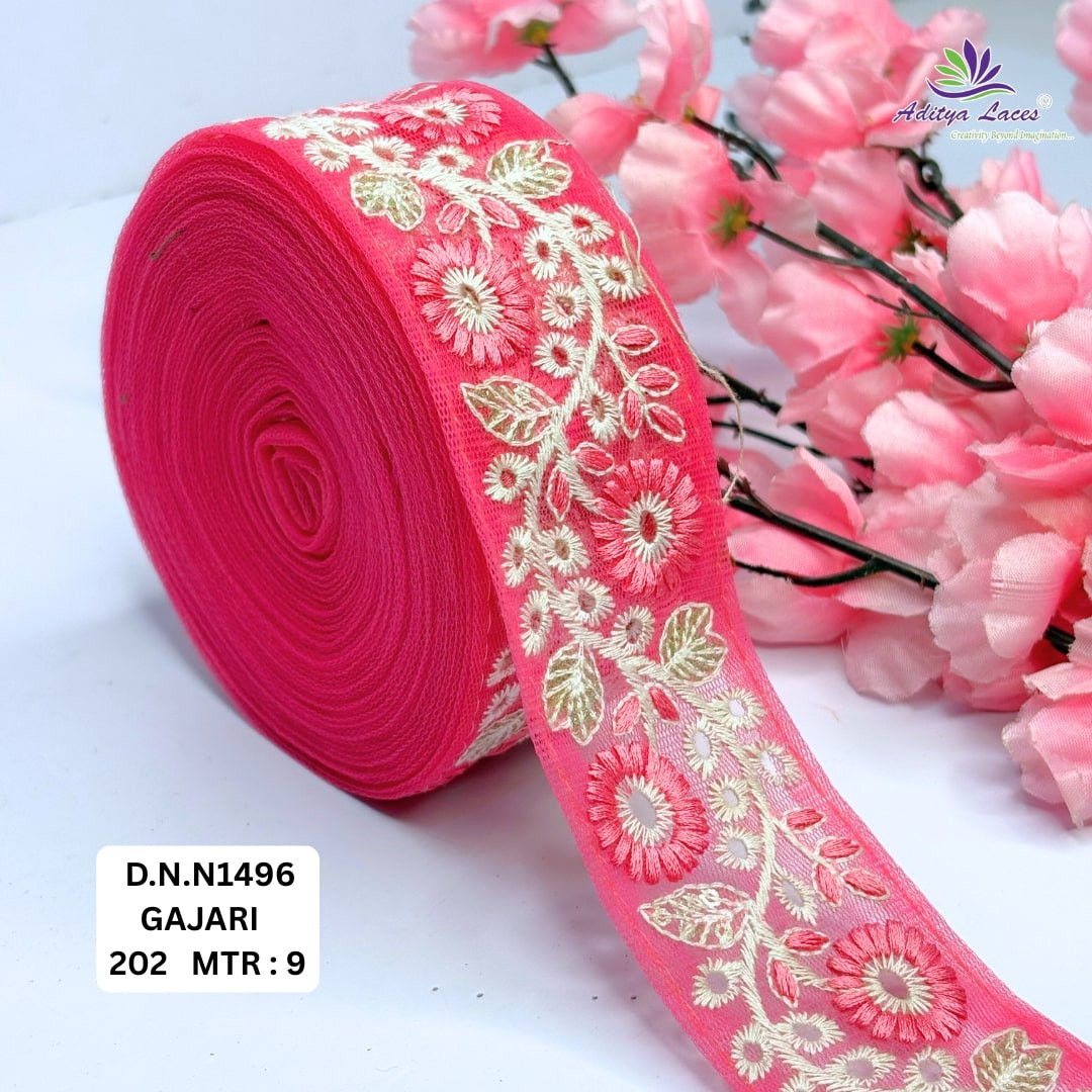 Stylish Embroidered Net Lace Border for Saree Bridal Wear