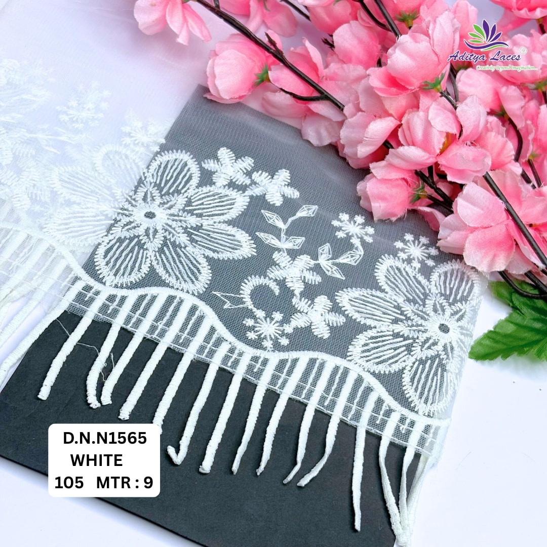 Luxury Embroidered Net Lace Border for Saree Bridal Wear