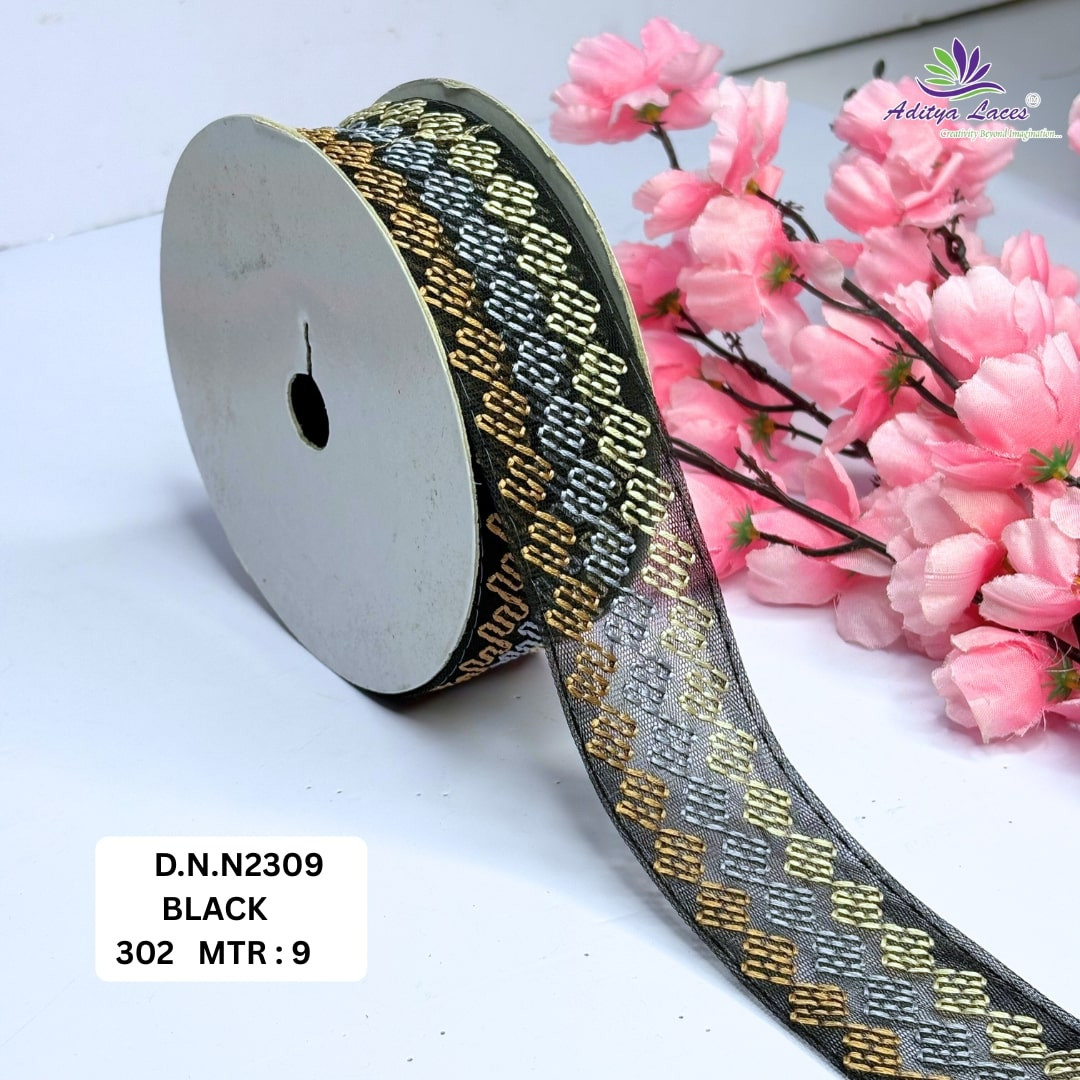 Floral Embroidered Net Lace Border for Saree Bridal Wear