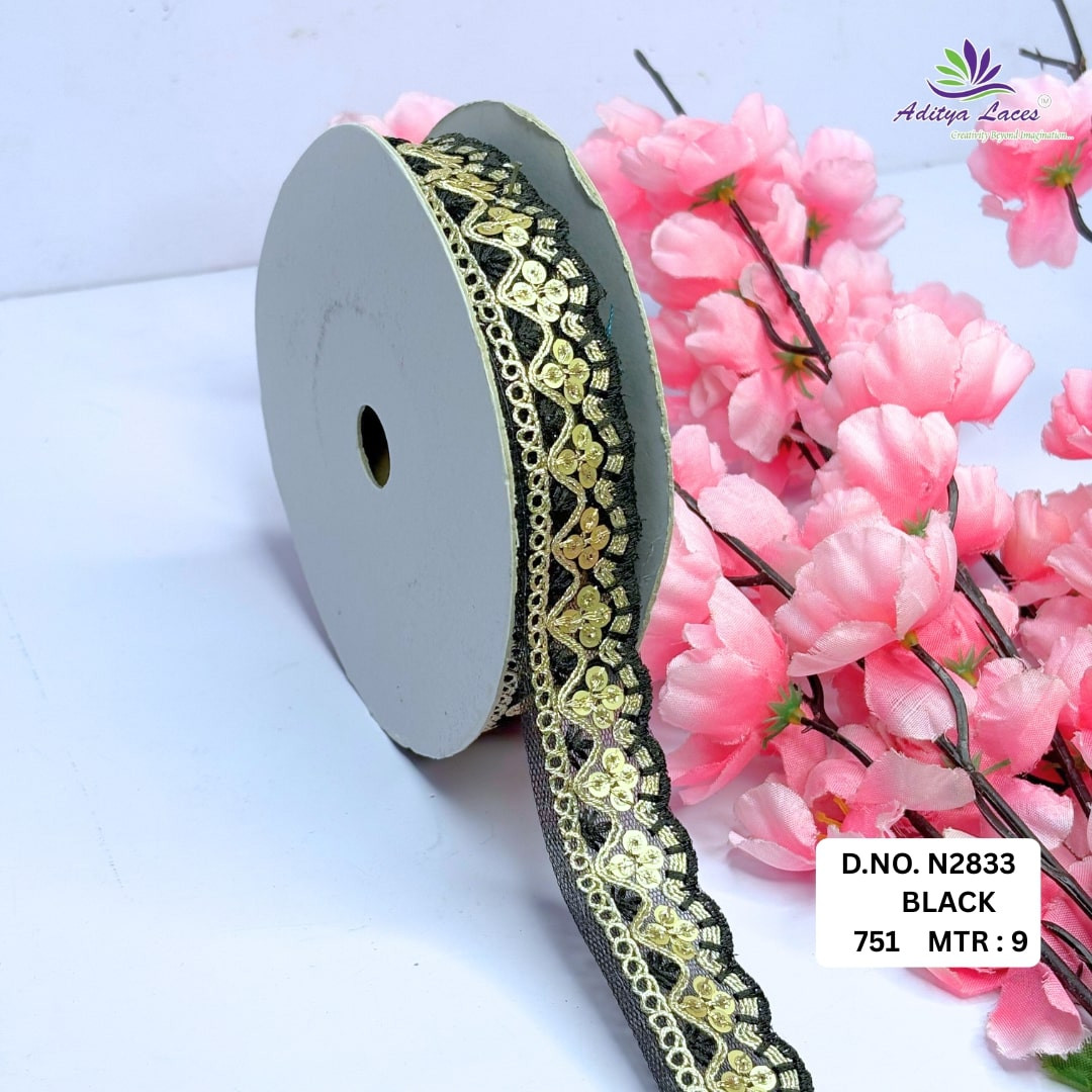 Traditional Embroidered Net Lace Border for Saree Bridal Wear