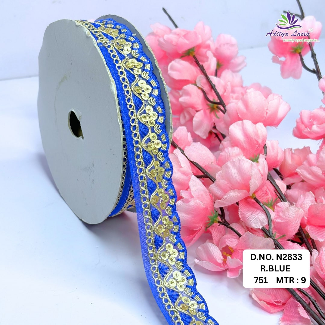 Traditional Embroidered Net Lace Border for Saree Bridal Wear