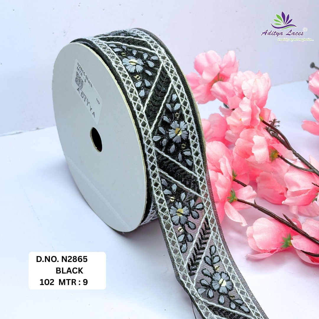 Stylish Embroidered Net Lace Border for Saree Bridal Wear