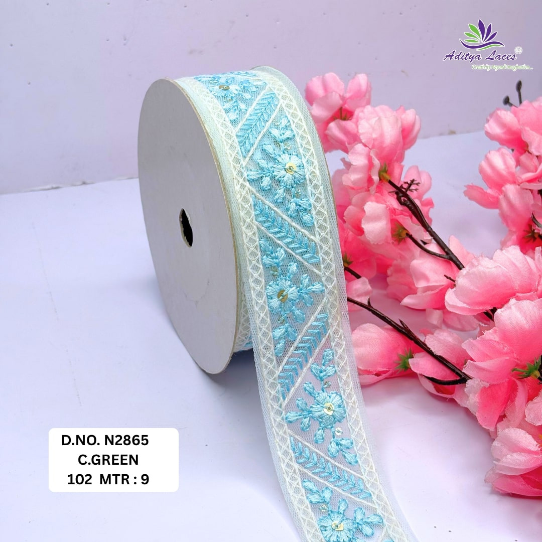 Stylish Embroidered Net Lace Border for Saree Bridal Wear