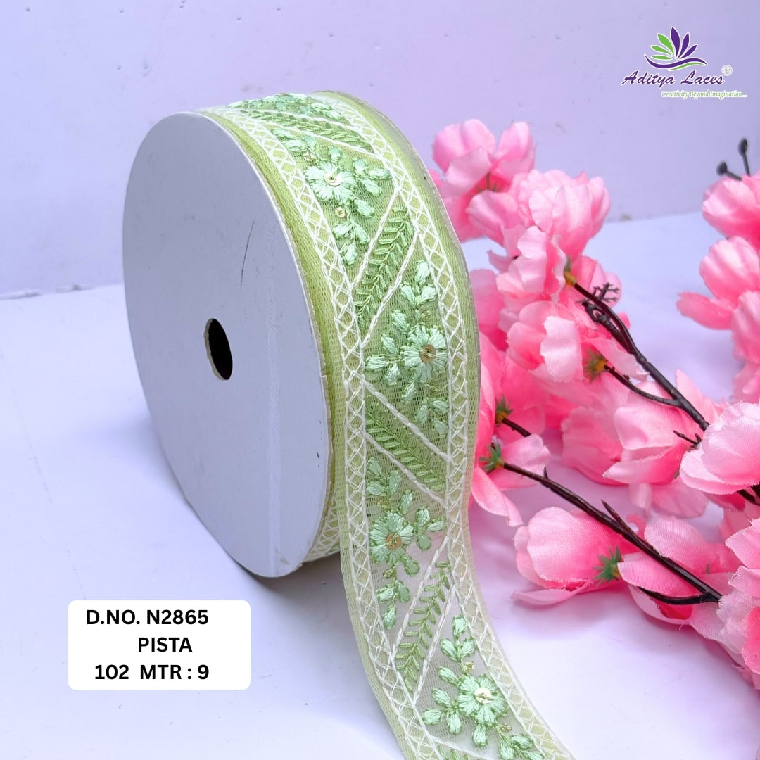Stylish Embroidered Net Lace Border for Saree Bridal Wear