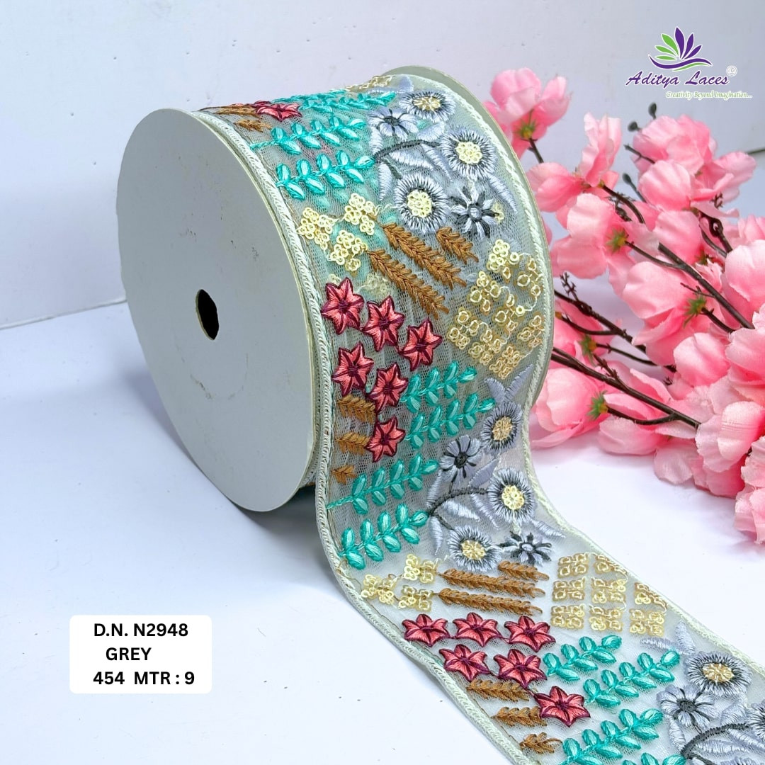 Luxury Embroidered Net Lace Border for Saree Bridal Wear