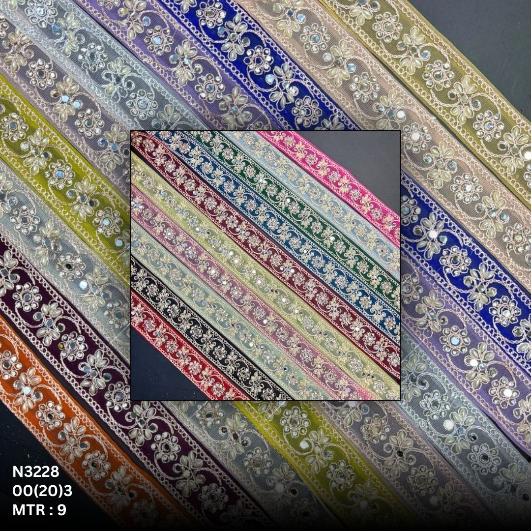 Premium Net Handwork Lace Border for Saree Bridal Wear