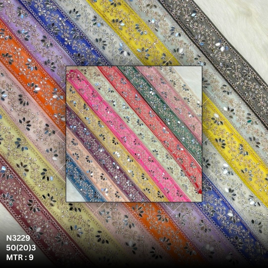 Premium Net Handwork Lace Border for Saree Bridal Wear