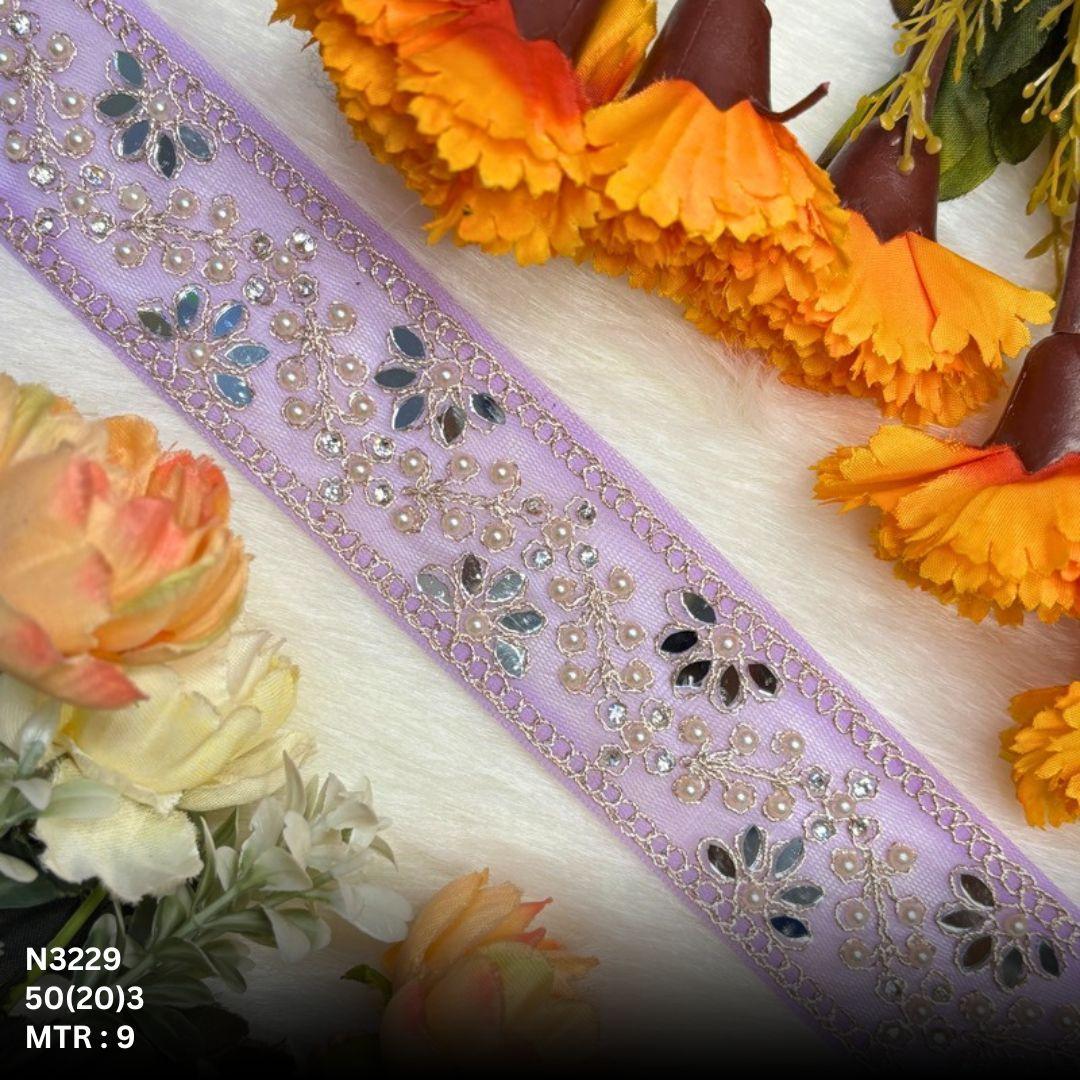 Premium Net Handwork Lace Border for Saree Bridal Wear