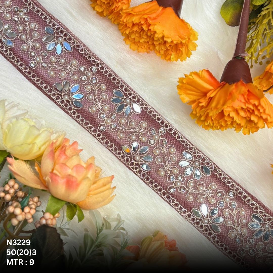 Premium Net Handwork Lace Border for Saree Bridal Wear