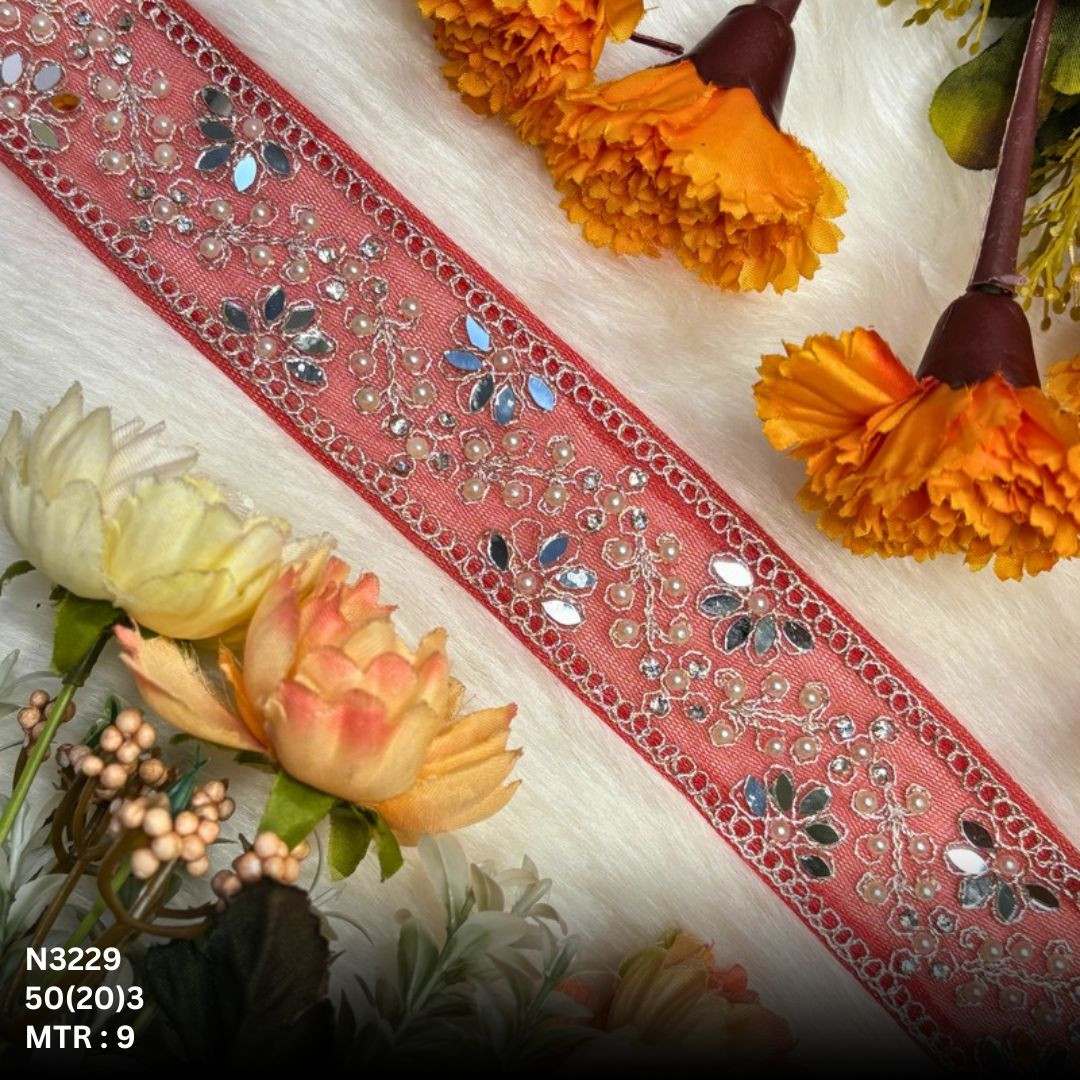 Premium Net Handwork Lace Border for Saree Bridal Wear