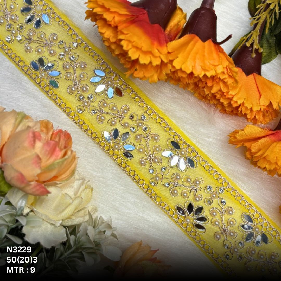 Premium Net Handwork Lace Border for Saree Bridal Wear