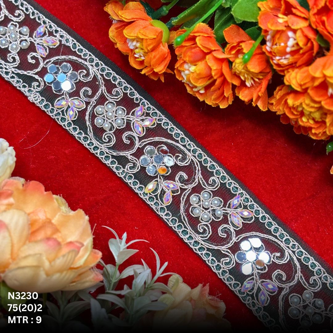 Luxury Net Handwork Lace Border for Saree Bridal Wear