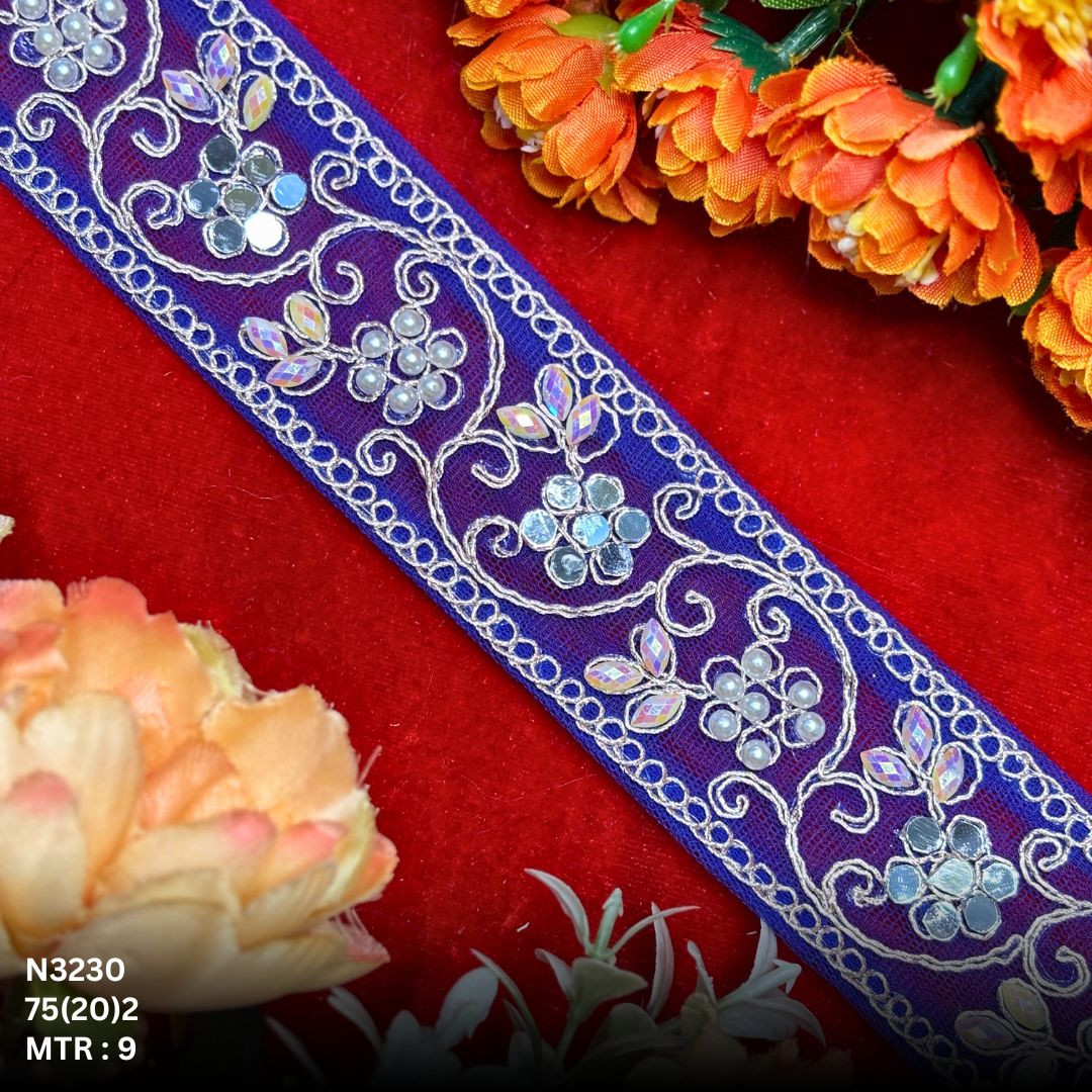 Luxury Net Handwork Lace Border for Saree Bridal Wear