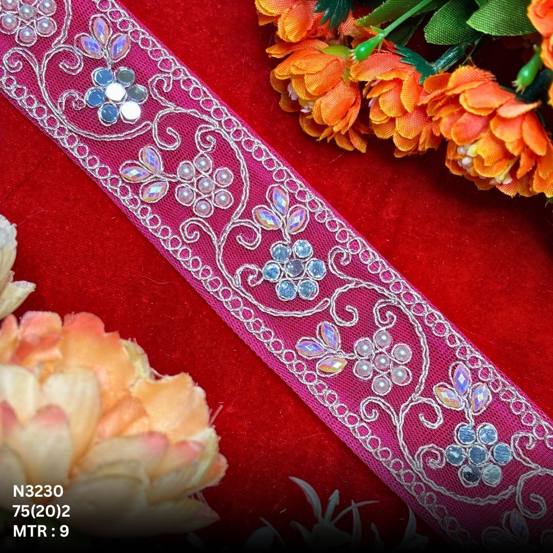 Luxury Net Handwork Lace Border for Saree Bridal Wear