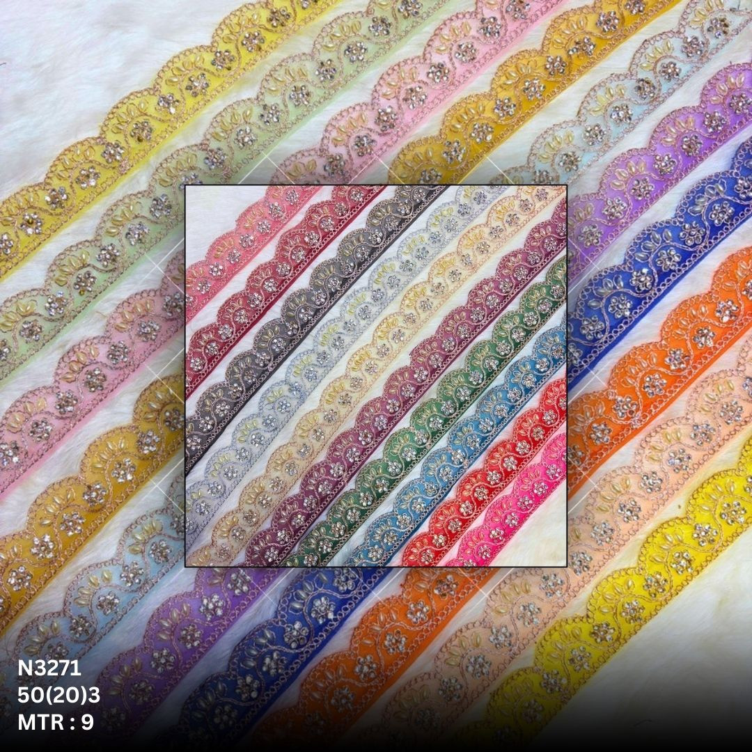 Royal Net Handwork Lace Border for Saree Bridal Wear