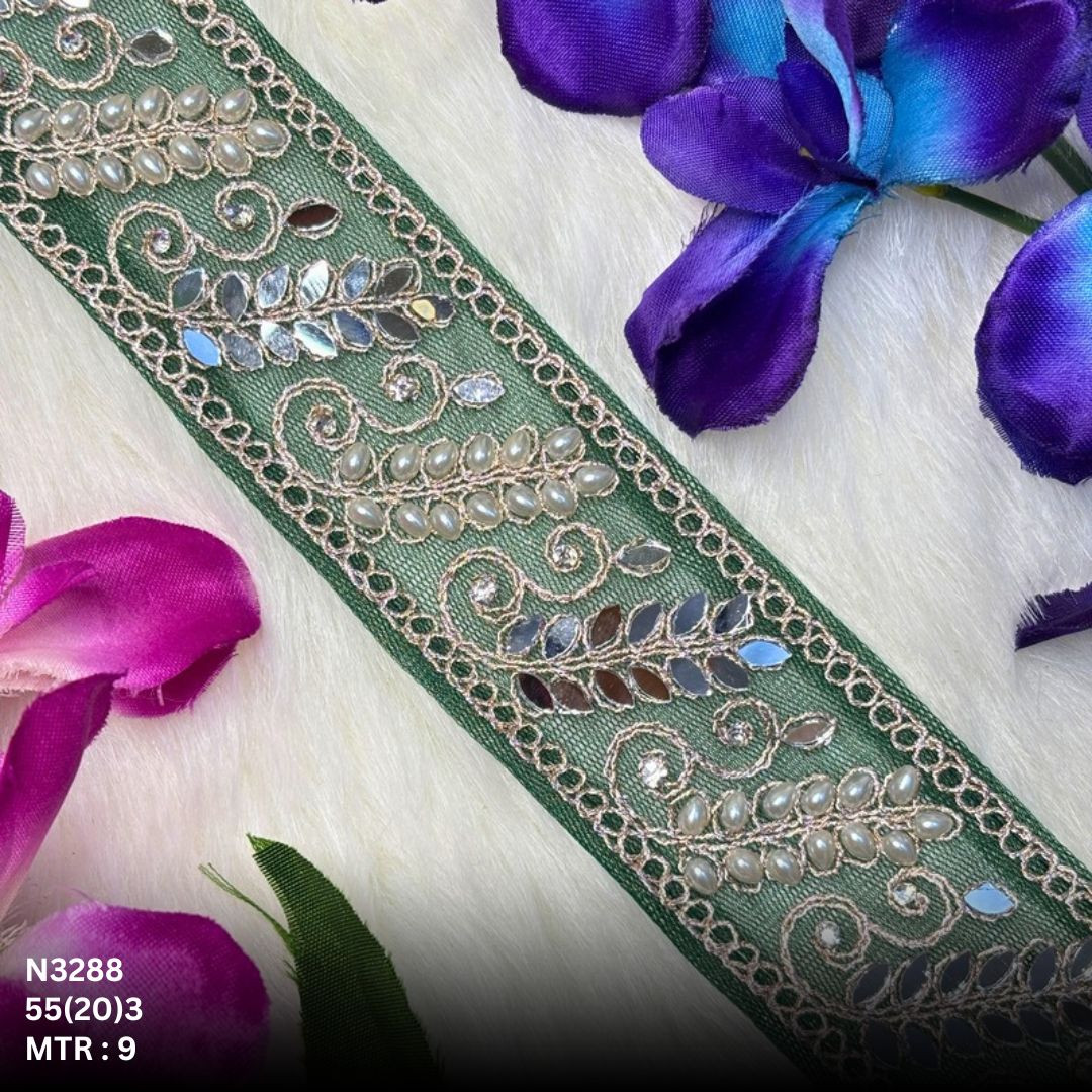 Stylish Net Handwork Lace Border for Saree Bridal Wear