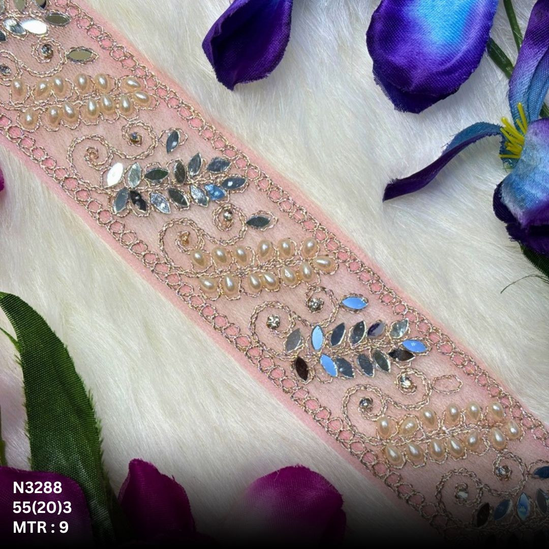 Stylish Net Handwork Lace Border for Saree Bridal Wear