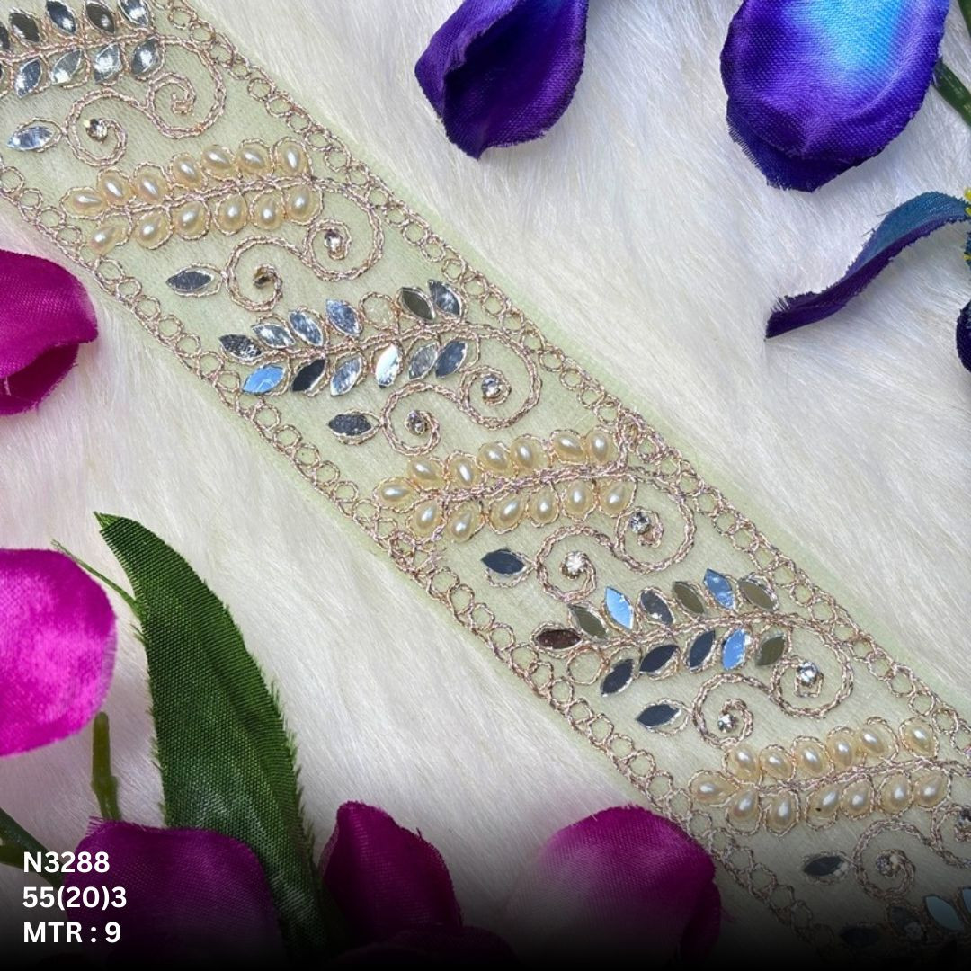 Stylish Net Handwork Lace Border for Saree Bridal Wear