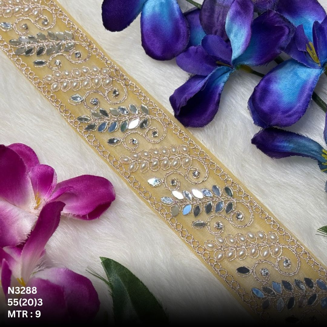 Stylish Net Handwork Lace Border for Saree Bridal Wear
