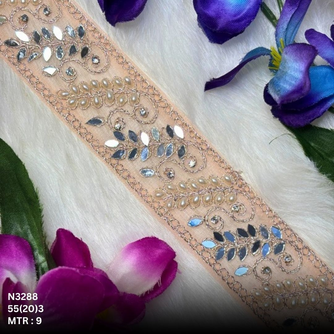 Stylish Net Handwork Lace Border for Saree Bridal Wear