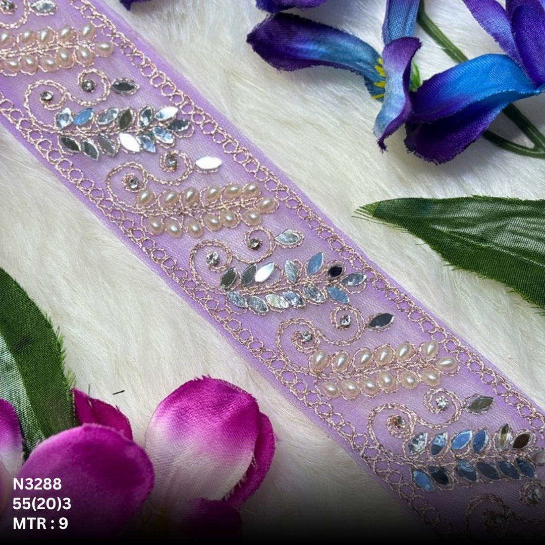 Stylish Net Handwork Lace Border for Saree Bridal Wear